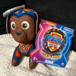 Paw Patrol The Mighty Movie Plush Clip Zuma NWT New with Tag